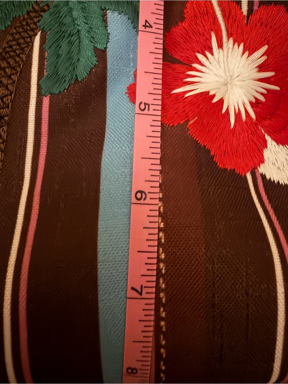 Larroude Striped Brown & Blue Embroidered Tote Bag - Women - Picture 9 of 11